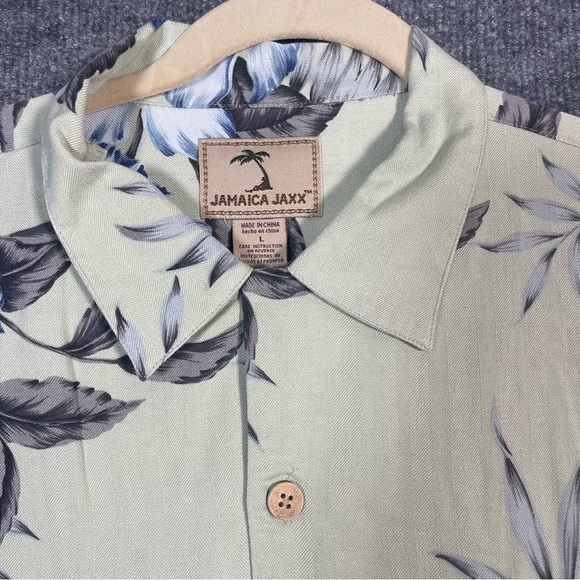 Jamaica Jaxx Mens‎ Large Floral Tropical Hawaiian Print Short Sleeve Button Down - Picture 5 of 11